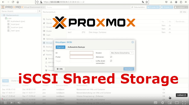 iSCSI Shared Storage im Proxmox Server