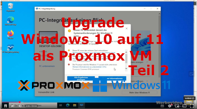 Ugrade von Windows 10 für die Migration auf Windows 11 als Proxmox VM